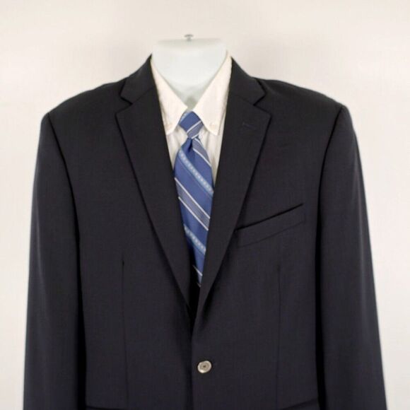 Calvin Klein Wool Navy Blue 38L 2 Silver Button Blazer Or‎ Slim Fit 40L - Picture 1 of 10